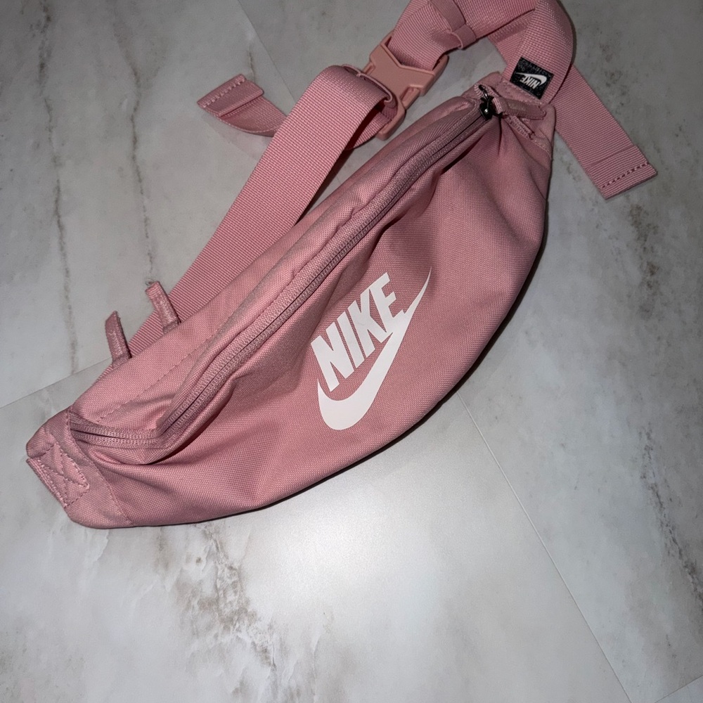 Nike Pink Crossbody Waist Pack with White Swoosh